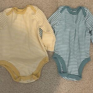 Charming Striped Bodysuits in Mustard and Teal